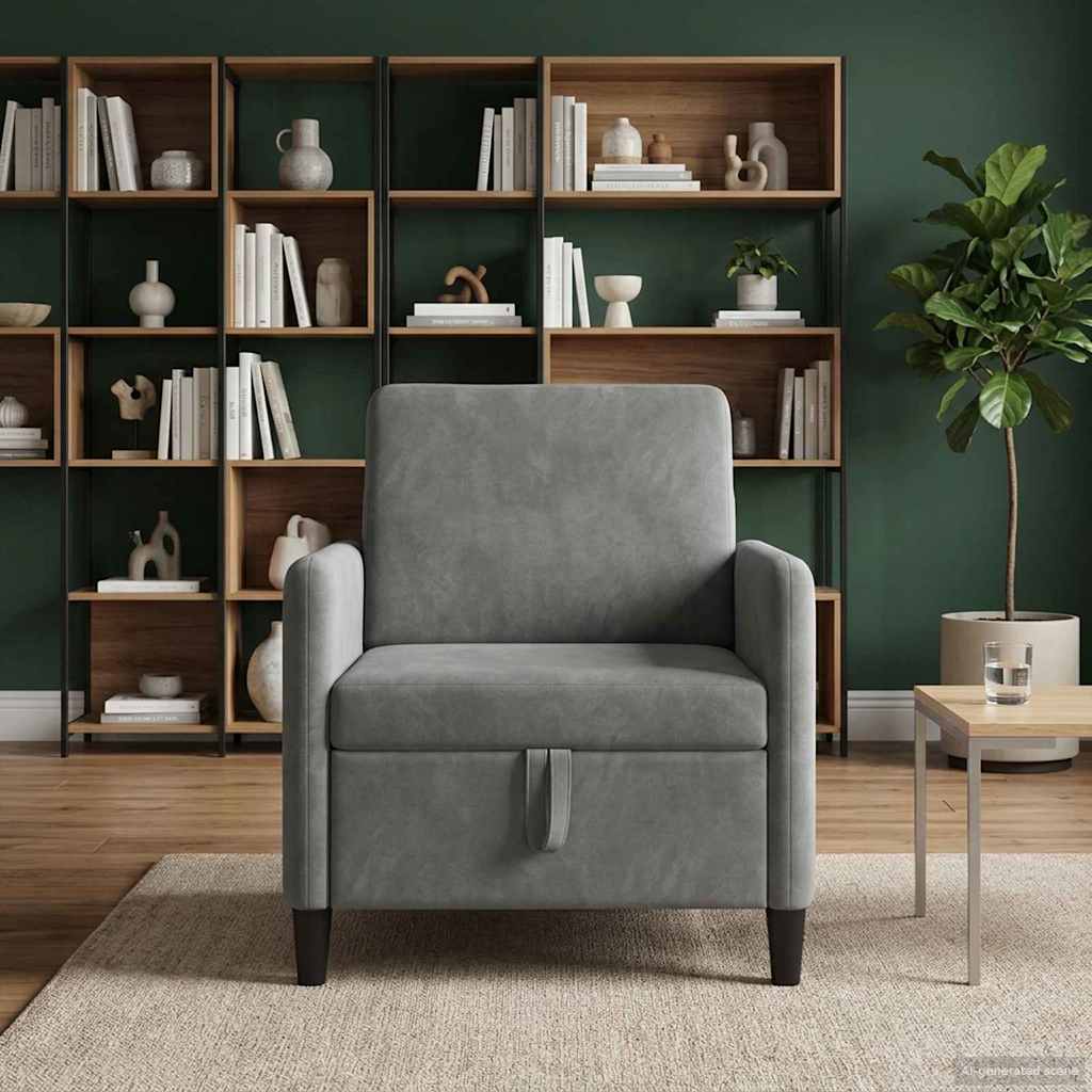 Storage Sofa in Dark Grey 72 x 78 x 87 cm Polyester