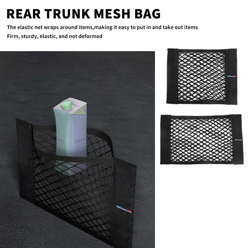 Car Back Rear Trunk Elastic Mesh Fixed Straps Interior Organizer For BMW 1 3 4 5 6 7 Series M X1 X3 Performance Alpina G20 F20