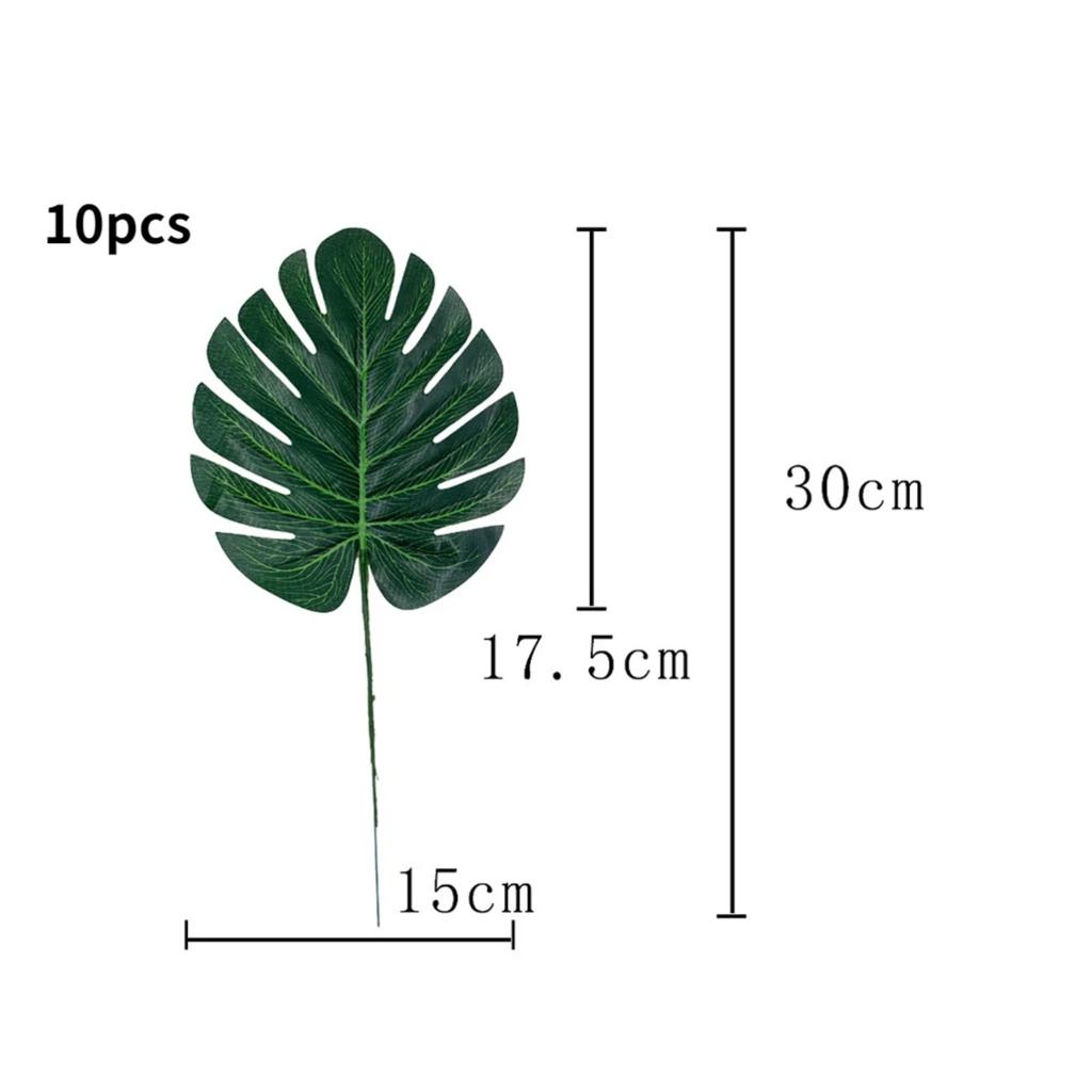 10 Pcs Artificial Plants Tropical Palm Leaves Hawaii Luau Summer Party Jungle Safari Birthday Party Wedding Decor Fake Plants