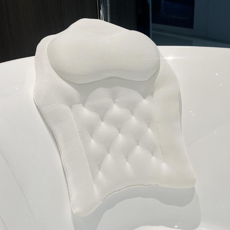 Waterproof Bathtub Neck Cushion Soft Headrest For Relaxation Fit All Size Easy Setups Spa Massage Accessory Polyester