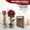 Wacocetoy Cross-Border Red Rose Puzzle 3D Wooden Diy Coloring Toy 2-In-1 Set Ornament Puzzle