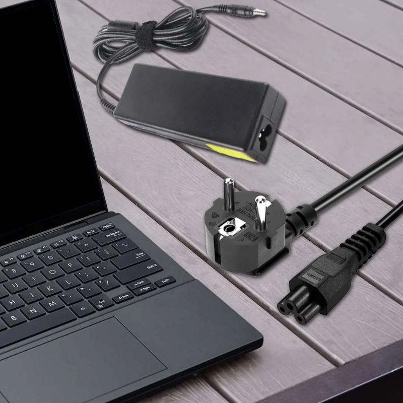 Laptop Power Cable Cord 3Pin Prong Connector PVC Insulated Cable for Laptop Notebook Charging Adapter 1.2m 4ft