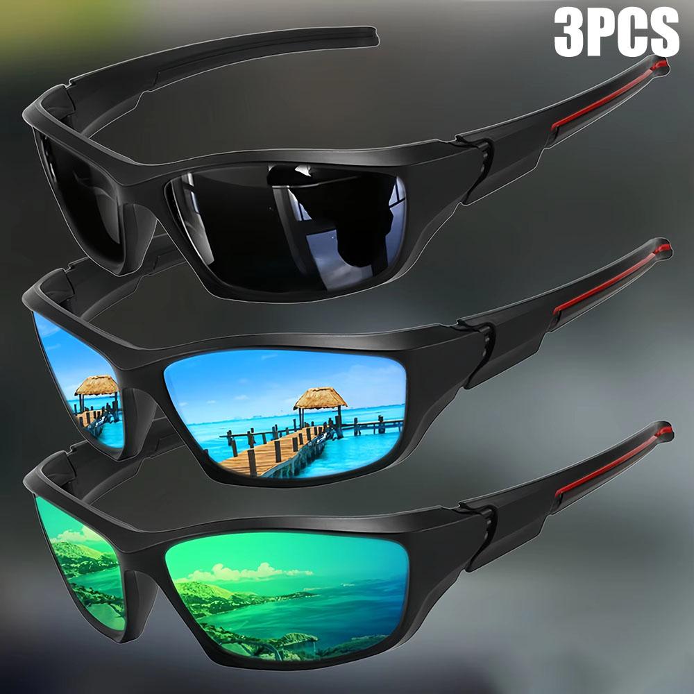 1-3PCS Polarized Black Glasses Night Vision Anti-Glare Goggles for Men Women UV400 Sunglasses for Driving Fishing Daytime