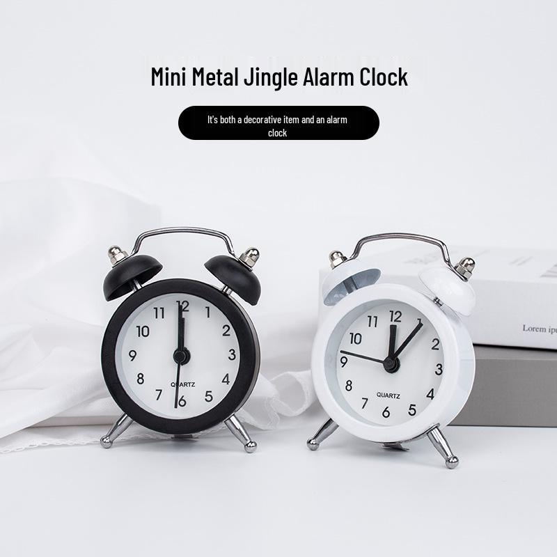 Student Desk Clock: Creative Silent Alarm, Metal Mini Table Clock, Cute Decorative Pocket Watch for Dorms