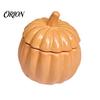 Seasonal Autumn Decor Items 1:12 Miniature Pumpkin Shaped Casserole Pot Model, Metal Bowl Figurine Still Life Photography Props with Lid, Mini
