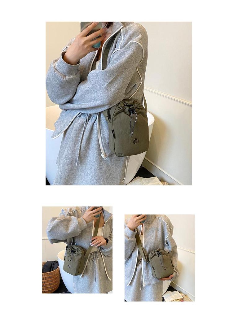 Women's Lightweight Crossbody Nylon Bag for Sports and Bottles