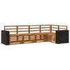 Outdoor Corner Sofa Set 5 Pcs Natural Solid Acacia Wood