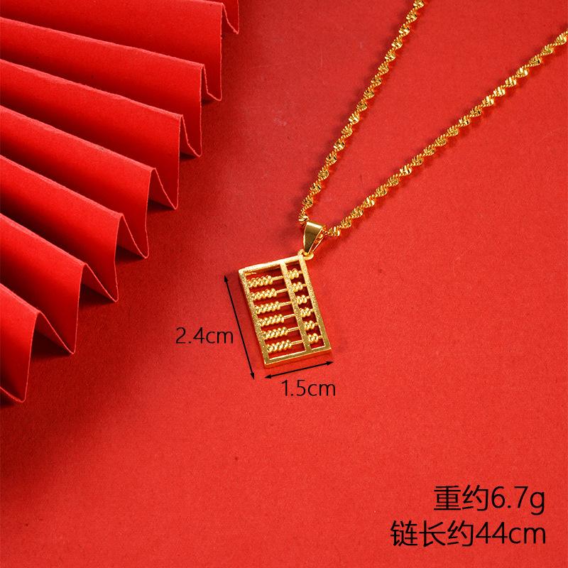 Vietnamese gold-plated necklace for women, long-lasting color, vintage heart-shaped imitation gold jewelry, copper alloy accessory, new clavicle