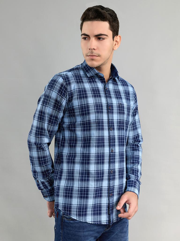 MONTE CARLO Men's Regular Fit Check Full Sleeve Shirt
