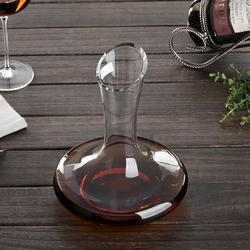 Flat Base Red Wine Decanter 1000ML Superior Handmade Crystal  Pourer Premium Water Carafe Thickened Wall