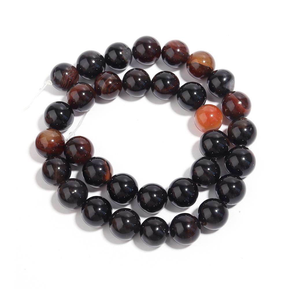 Dark Red Stripe Onyx  Agate Stone Beads 4-12mm Loose Beads for Jewelry Making Charm Fashion Accessories DIY