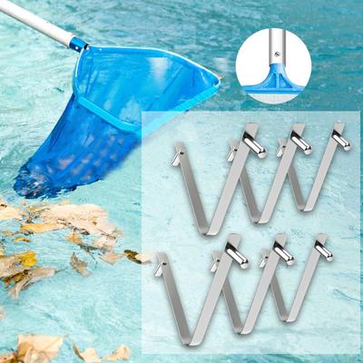 6 Stück Poolbürsten-Clips V-förmige leichte Teile Doppelstift Federknopf für Zeltcamping