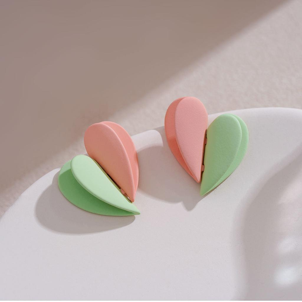 French Romantic Green Flower Asymmetric Tassel Drop Earrings New Design Jewelry for Women's or Girl’s Sweet Ear Accessories