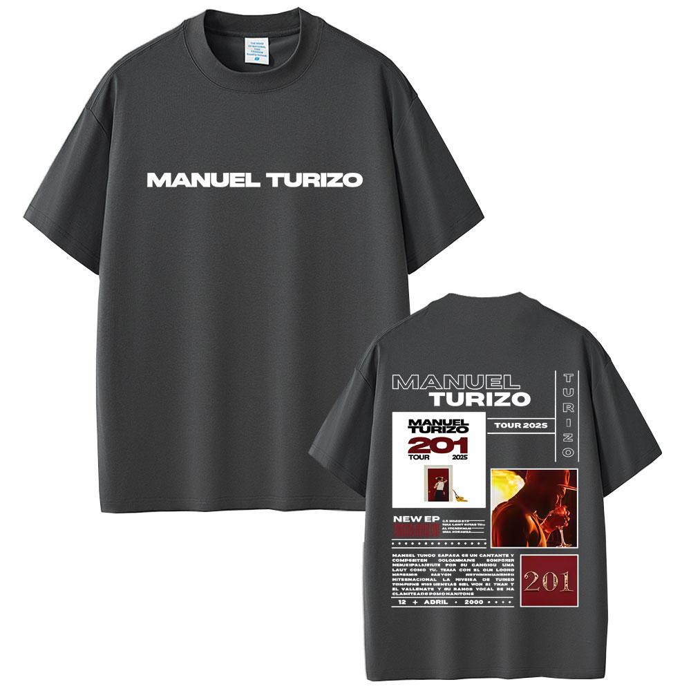 2025 Summer Rapper Manuel Turizo 201 Tour 2025 Men Women Hip Hop Fashion Pop Music Tshirts 100 Pure Cotton Printed Tshirt
