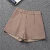 Women's High-Waisted Black A-Line Wide-Leg Slimming Shorts - Spring 2022 Korean Style