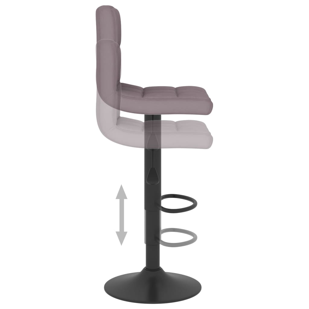 Bar Stool Set 2 Pieces Taupe Fabric
