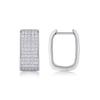 Elegant Geometric Hoop Earrings With Lab-Created Moissanite Stones Sterling Women Daily Wear