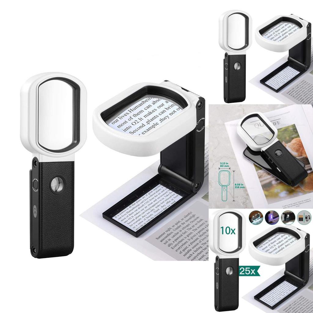 25x 10x Led Rectangular Magnifying Glass Powerful Magnification For Clear And Distortion-free Images