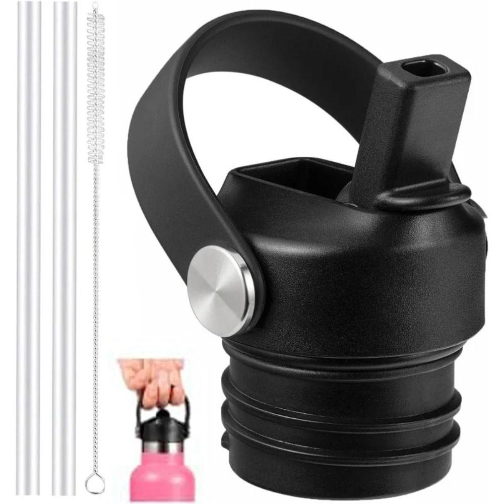 

with Straw Sport Water Bottle Cap Replacement Vacuum Bottle Lid Durable Dust Cover Lid Home