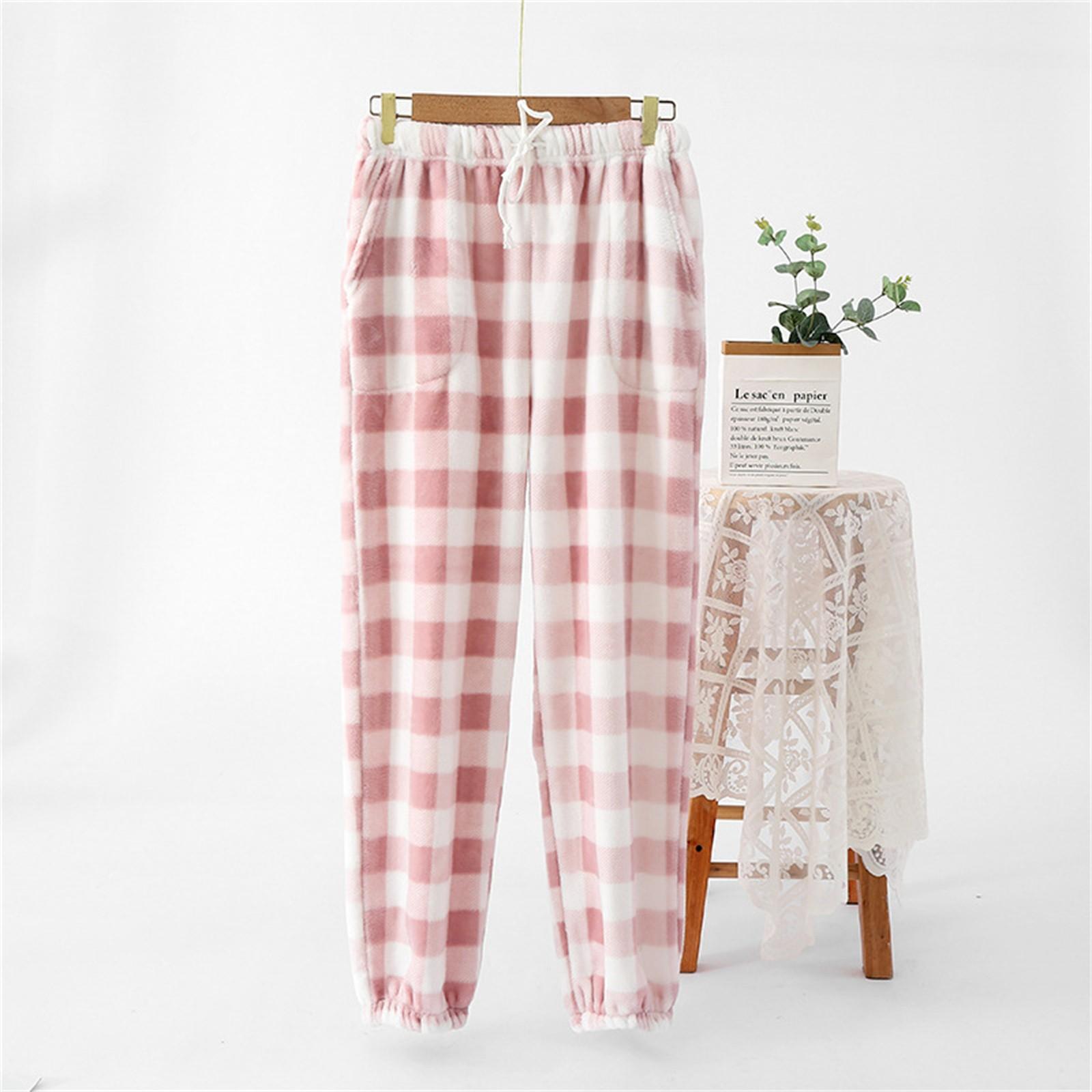 

Женские повседневные прямые брюки с клетчатым принтом, повседневные длинные брюки XL розовый