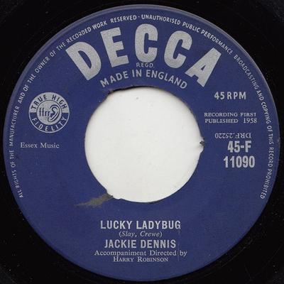 7-inch Plaat JACKIE DENNIS - Lucky Ladybug 45F11090 Decca 1958 VK Pop Gebruikt