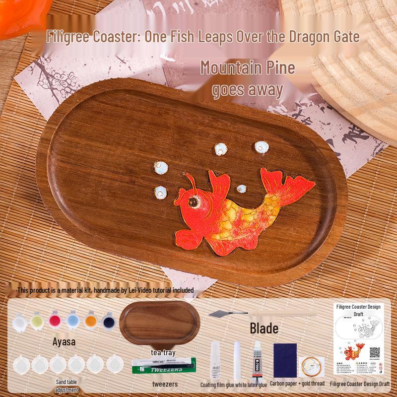 Children's Day Cloisonné Enamel Coaster DIY Kit - Chinese Style Tea Mat for Parent-Child Activities