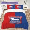 Ipswich Town FC Pattern Bedding uilt Set uilt Cover Pillowcase Home Decoration Birthday Gift (1 * duvet cover + 2 * pillowcase without core)