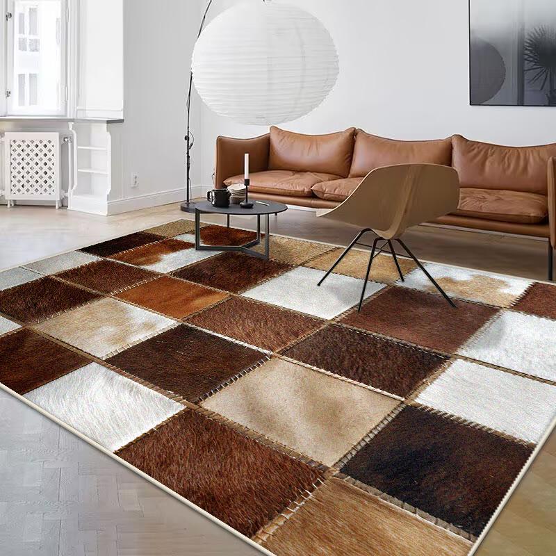 

Ковер для гостиной в современном стиле 3D-клетка, нескользящий, большого размера, ковер для украшения спальни, мягкий, пушистый, коврик для ползания ребенка, машинная стирка 60*90cm
