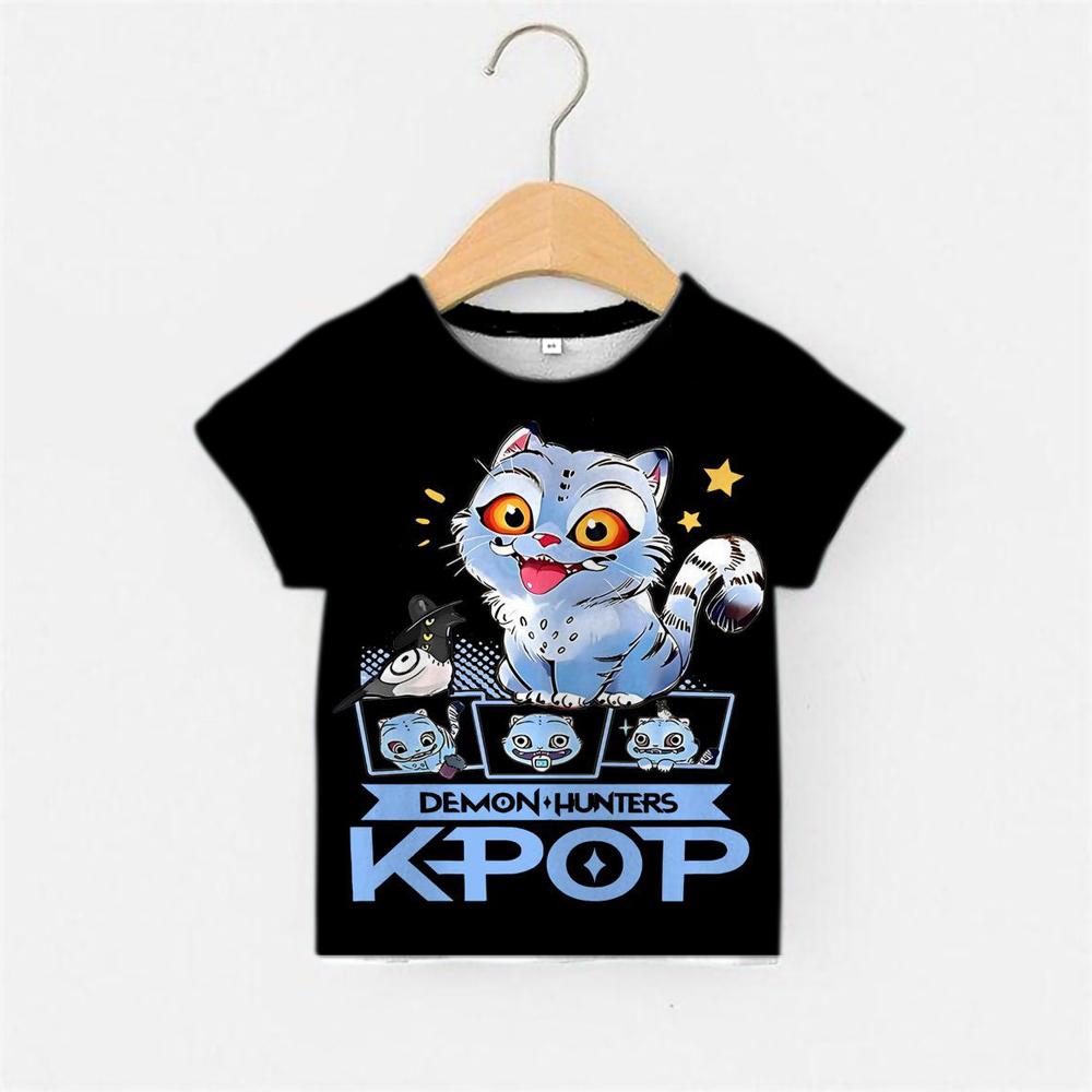 Huntrix Kpop Lovci démonů 3D potisk Dětské tričko Chlapci Dívky Dárek pro fanoušky Letní móda Dětský top