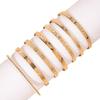 7 Pcs/Set Stackable Gold Color Bracelets Versatile Heart Prints Bracelets  Women