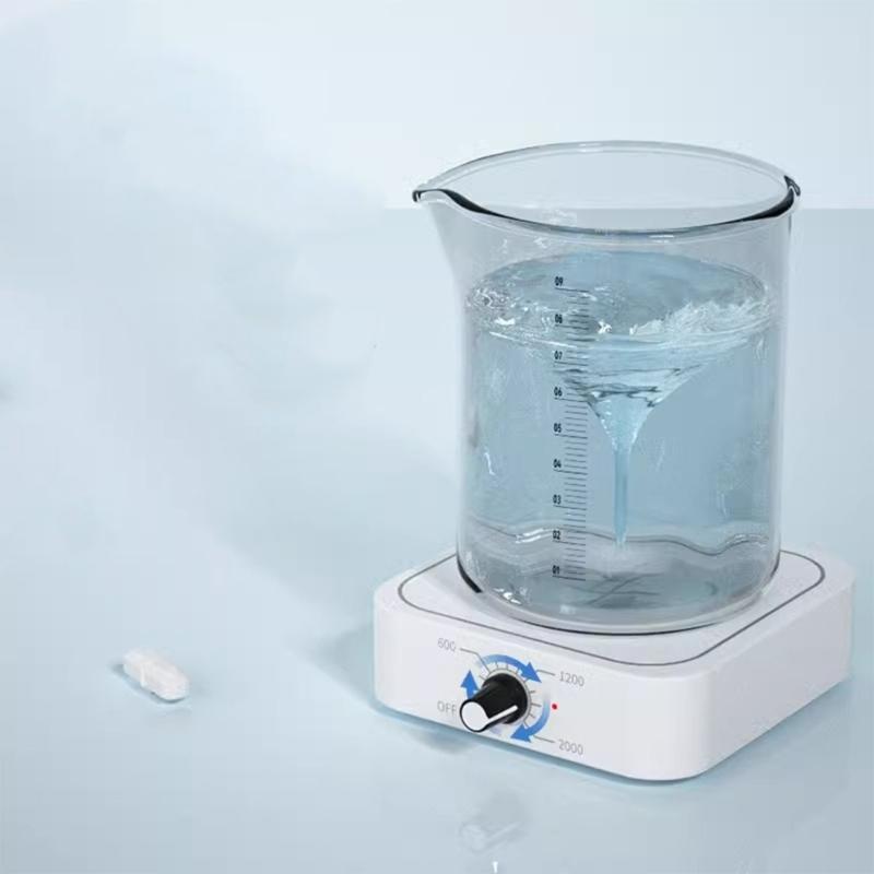 Agitatore Magnetico 200-2000RPM Velocità Regolabile Mini Piastra Agitatrice per Lavoro Casa Esperimento Miscelatore Elettrico 1500ml