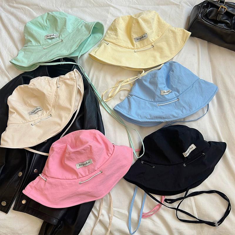 Women Summer Bucket Hat Solid Color Quick Dry Fisherman Hats For Girls One Hat Dual-use Variable Bag Casual Cap