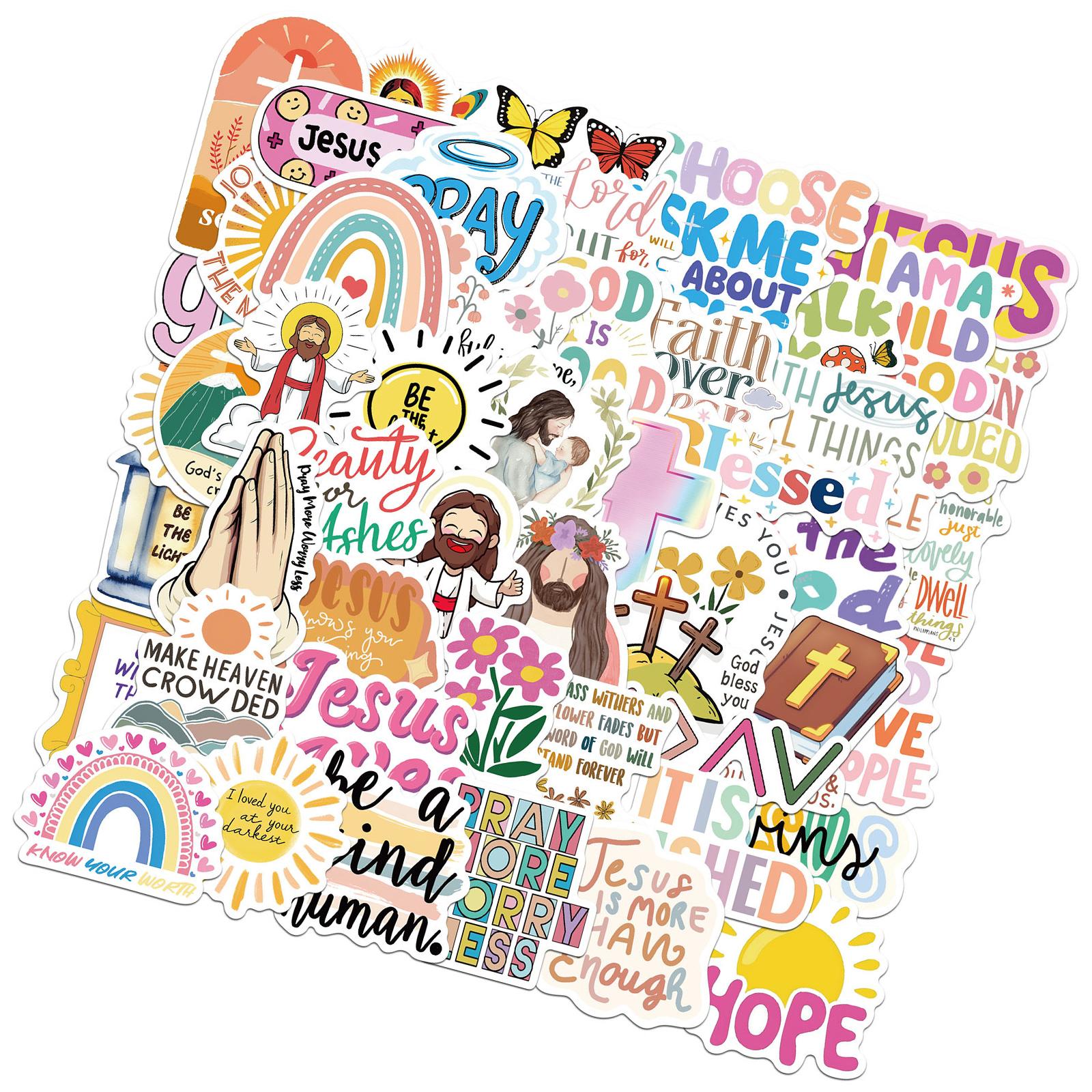 

50 штук наліпок з біблійними віршами, мотиваційні наліпки, естетичні наліпки для скрапбукінгу, блокнота, пляшки для води, телефону, скейтборду