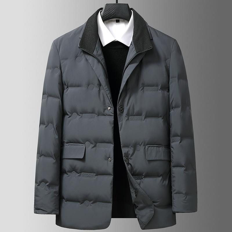 Down Suit Men's Autumn and Winter New Fake Two-piece Suit-style Down Jacket Men's Business Warm Jacket