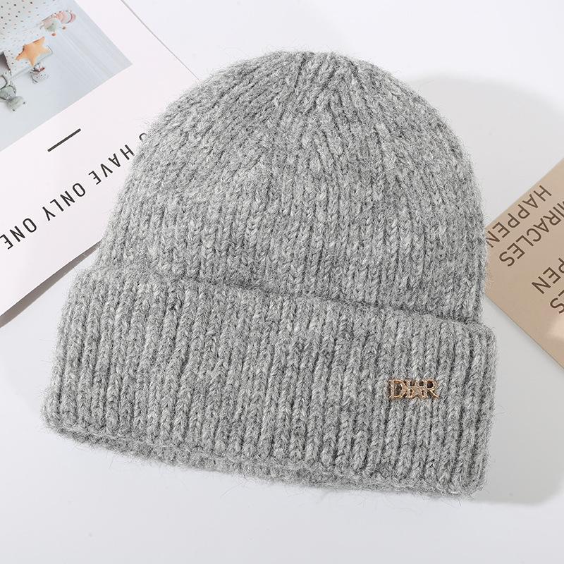 Hat Women's Warm Knitted Korean Edition Trendy Versatile Casual Look Small Thick Cross Border