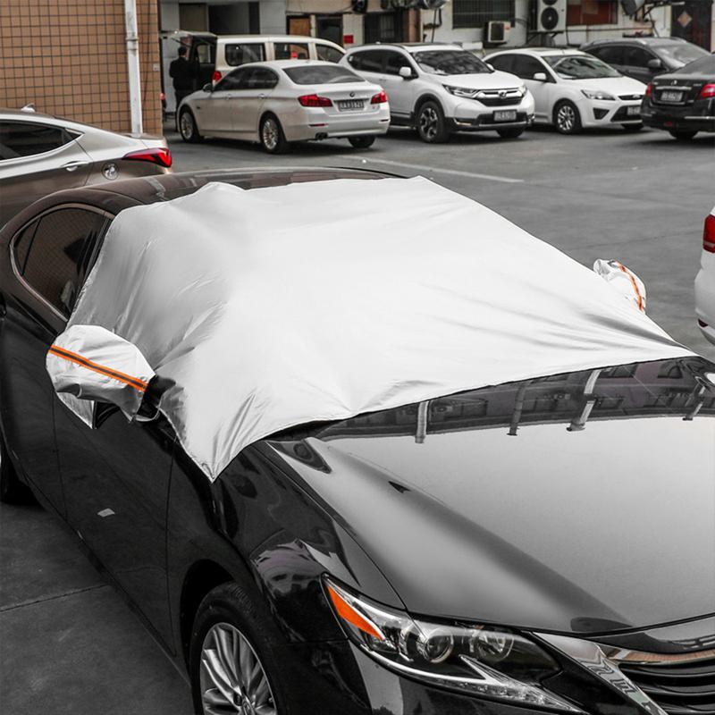 210T Sliver-coated Cloth Car Sunshade Cover Car Cover Windshield Sunshade Outdoor Waterproof Anti Ice Automobiles Exterior Cover