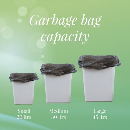 Origami Garbage Bags For Dustbin - Large 24 X 32 Inches | 15 Bags Per Roll (Pack Of 3, Black), 45 Count