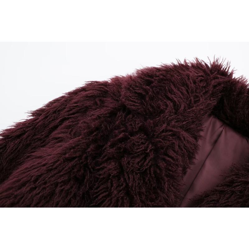 DAFIFY Women's Fashion Casual Solid Color Print Autumn Winter Long Sleeve POLO Neck Jackets & Coats