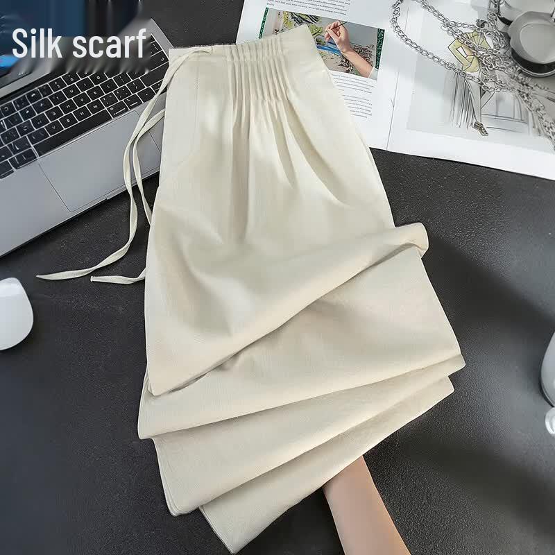 Women s High-Waisted Drawstring Wide-Leg Pants M