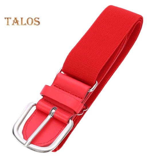

Подростковый эластичный ремень для бейсбола и софтбола, регулируемая длина, ремень с пряжкой из сплава, одноцветный ремень из искусственной кожи красный