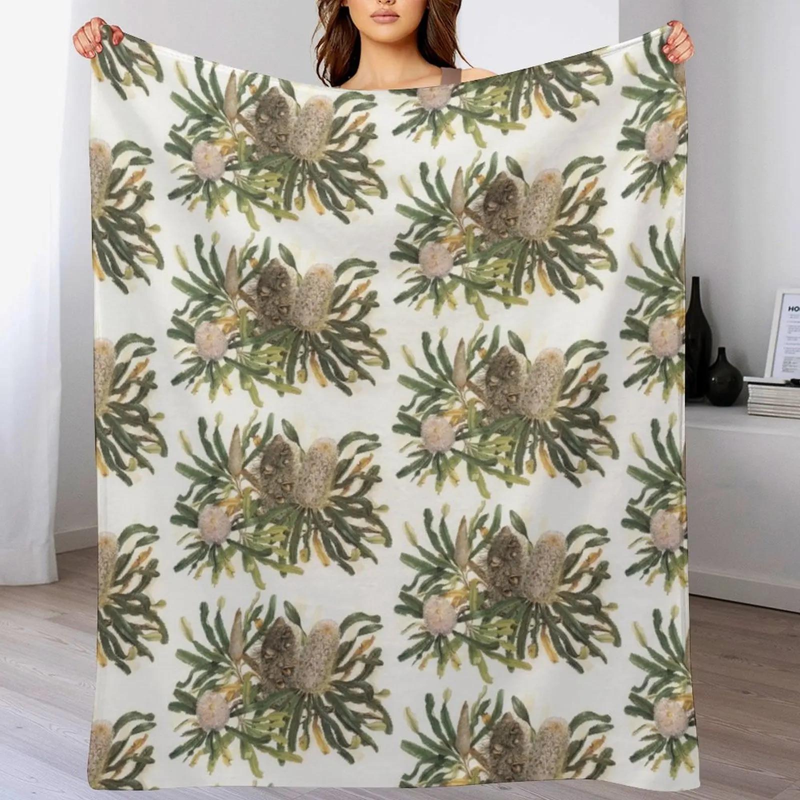 Плед Banksia serrata Устойчивый к выцветанию Прочный Плед Size: 75*100cm, Weight: 230 GSM