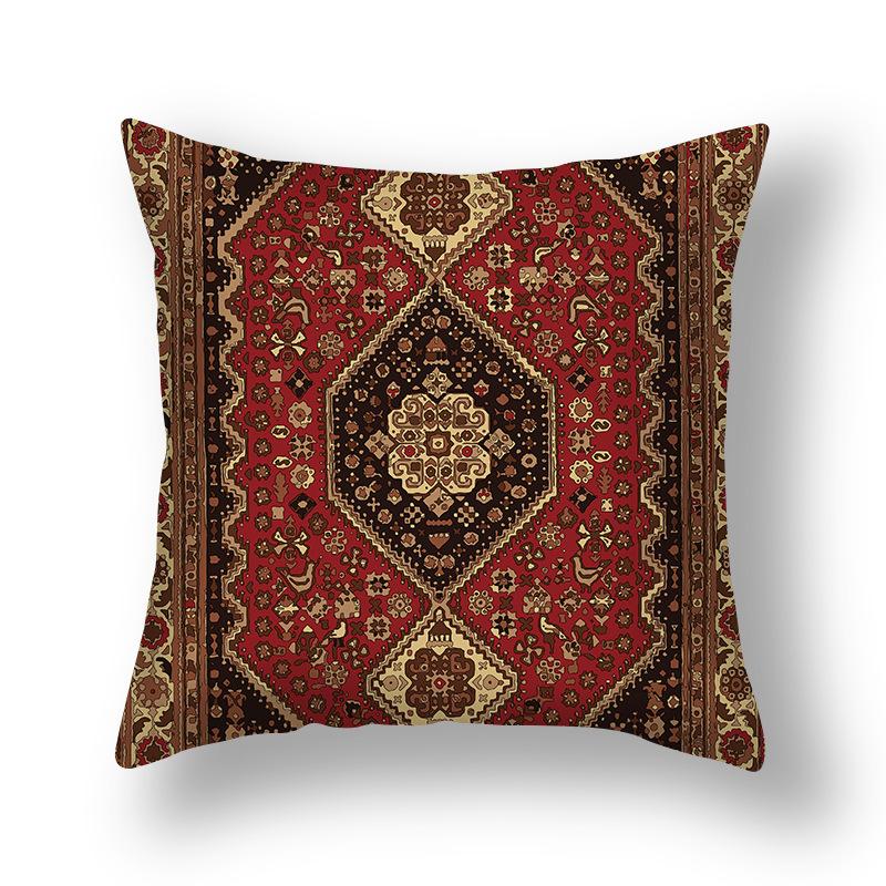 New Persian Carpet Pillowcase Holiday Decorative Pillow Short Plush Cartoon Print Sofa Pillow