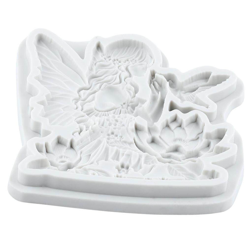 Flower Fairy Silicone Mold Bird Fondant Molds Cake Decorating Tools Cupcake Topper Candy Sugar Craft Gum Paste Polymer Clay