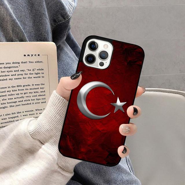 Türkei Türkische Flagge Handyhülle Rückseite für iPhone 17 Air 16 15 14 13 11 12 Pro Max Plus Hülle Coque