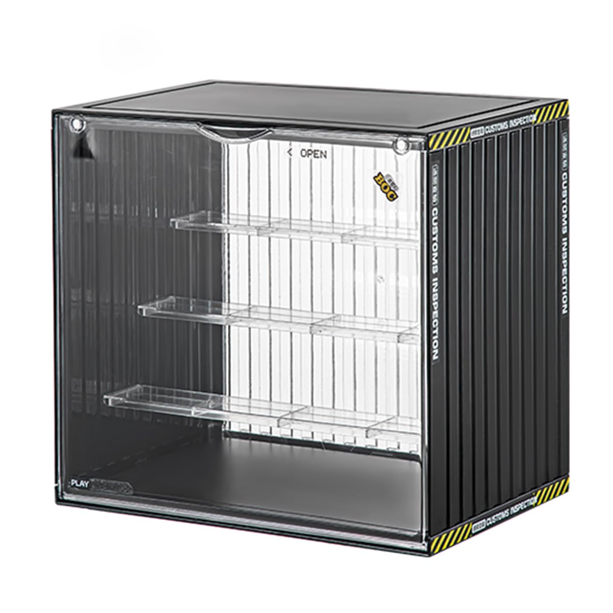 Duvinin Figure Acrylic Display Collection Magnetic Black Case, Case, Case, Door, Stackable, Assembled, Four-Tier Stage, чёрный