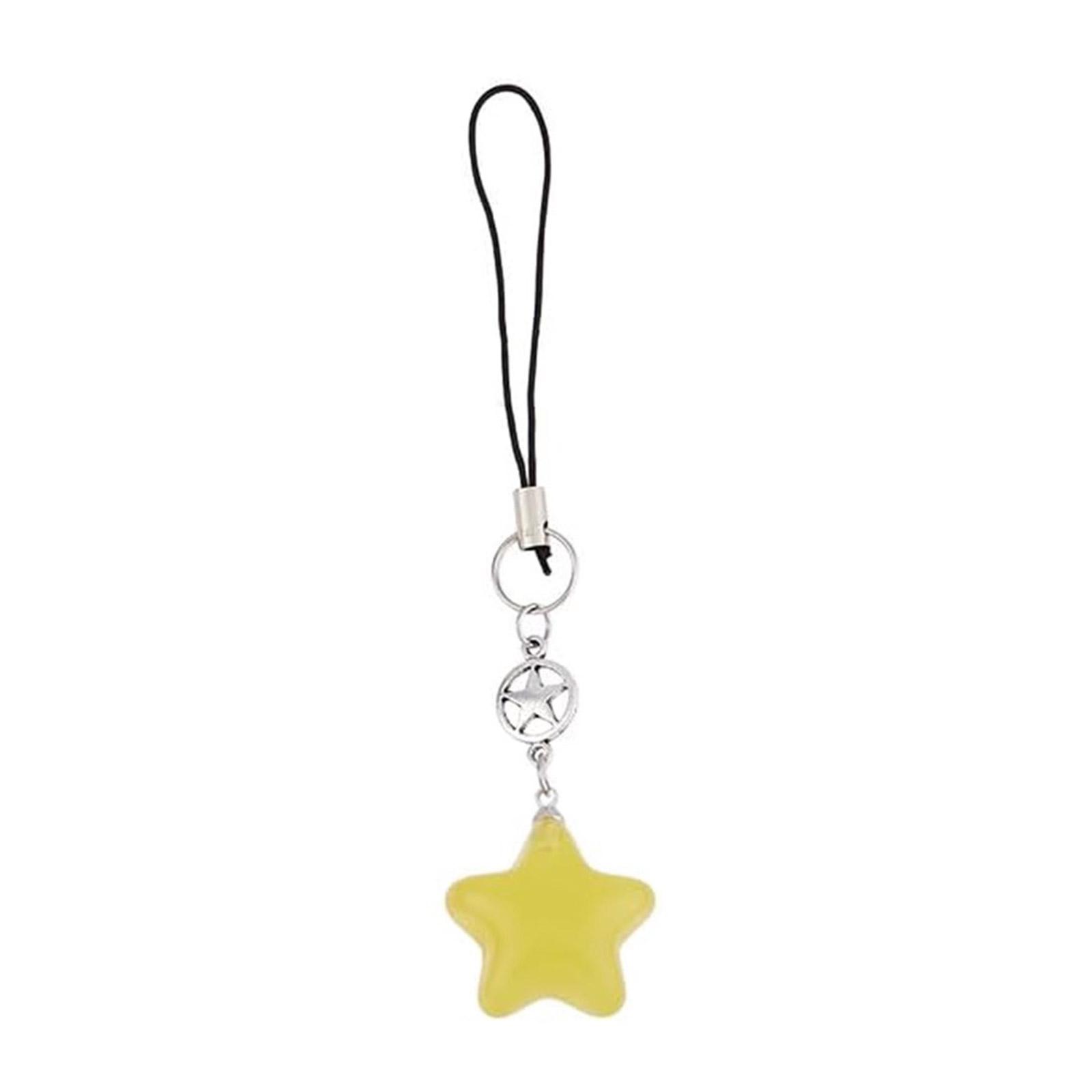 

Fashion Five-Pointed Star Phone Charm Straps Car Keys Hanging Pendants Y2K Bag Decoration Lanyard Purse Accessories жёлтый