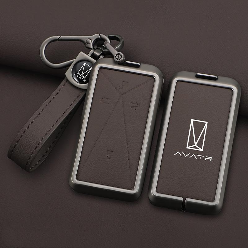 Zinc Alloy Leather Car Key Case for AVATR 11 12 AVATR ESV Car Key Case RC Cover Housing Keychain Accessories