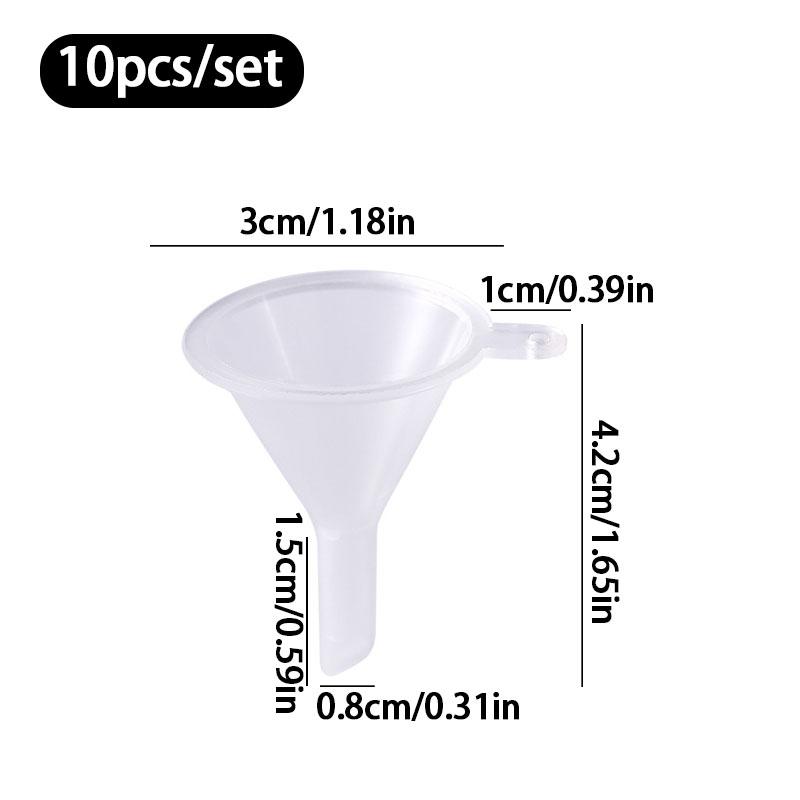 

10 шт. пластиковая воронка, воронка-дозатор, маленькая воронка, воронка-дозатор для косметики, мини-воронка