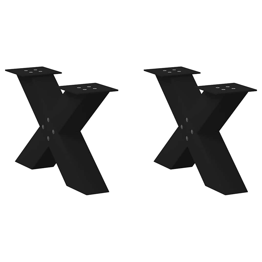 Vidaxl Nogi Do Stolika Kawowego, 2 Szt., Czarne, 60X(30-31) Cm, Stal