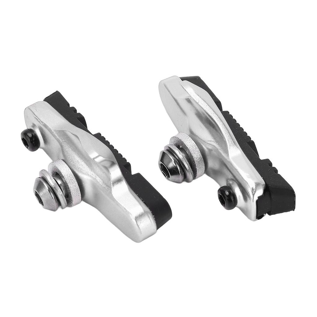 2 Pcs Mi.xim Brake Rubber Block Drawer Type Aluminium Alloy Bike Brake Pads Lower Noise Anti Friction Silver